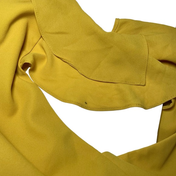 Quillaree Bhldn Yellow ruffle wrap “Macaron shoppe”dress sz 12 - Picture 7 of 12